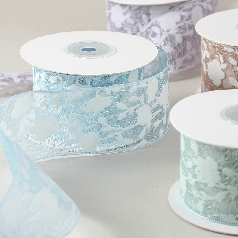 10 Yards Lace Mesh Ribbon With Snowflake Pattern - Hollow Out Sheer Net Trim For DIY Hat Flower Bouquet Craft Supplies_voghion.com