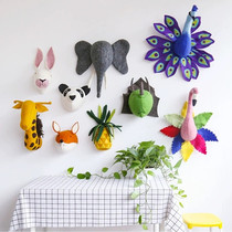 ins Nordic style Nepal handmade wool felt animal head decoration wall decoration children's room preschool clothing store wall decoration