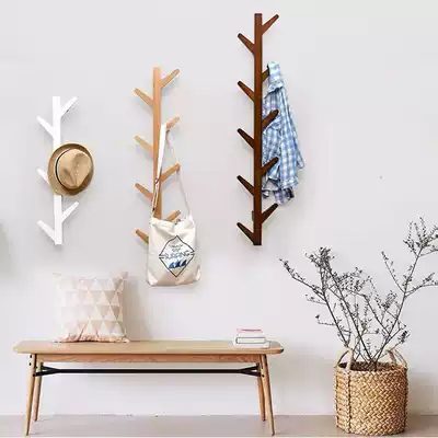 Minimi ins Nordic creative tree branch coat rack home simple hanger porch bedroom wall adhesive hook
