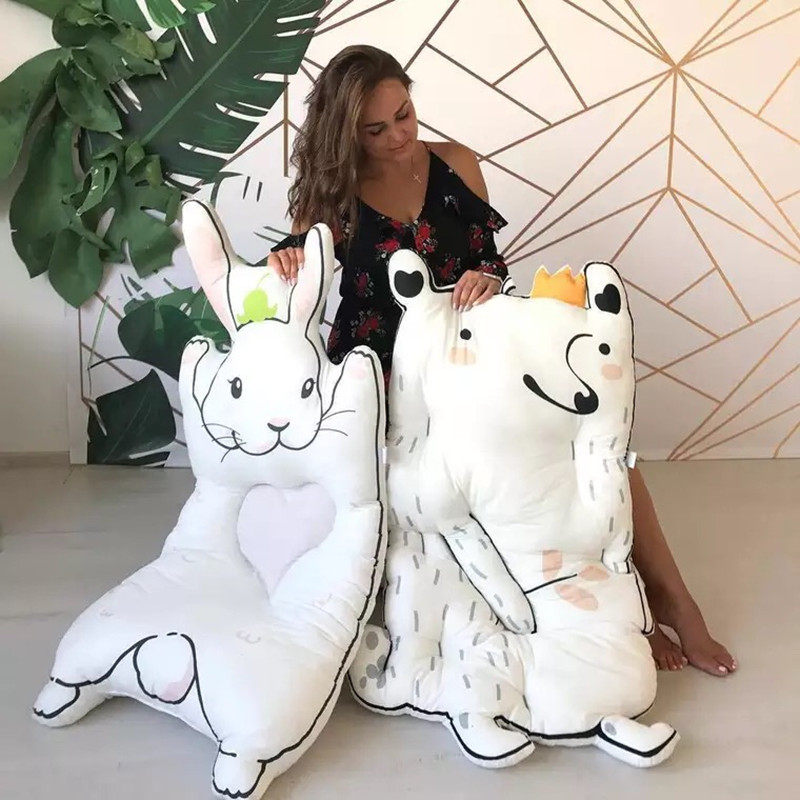 ins Nordic style baby stroller thickened warm mat Rabbit Raccoon children's crawling mat Game mat photo props