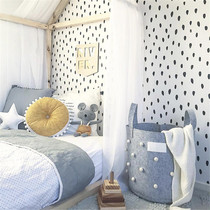 Ins Nordic wind wool felt dot decoration storage barrel children's toys clothes sundries storage basket photo props