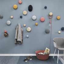  ins Nordic style solid wood color polka dot hook creative simple wardrobe handle Entrance living room childrens room decoration