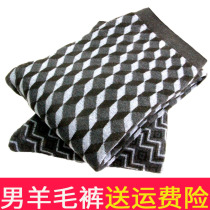 Winter mens wool trousers thickened warm pants male body knitted sweater pants line pants bottom cashmere pants for a large size