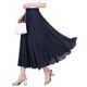 Chiffon skirt women's summer mid-length drape skirt looks thin A-line long skirt elegant high waist swing skirt