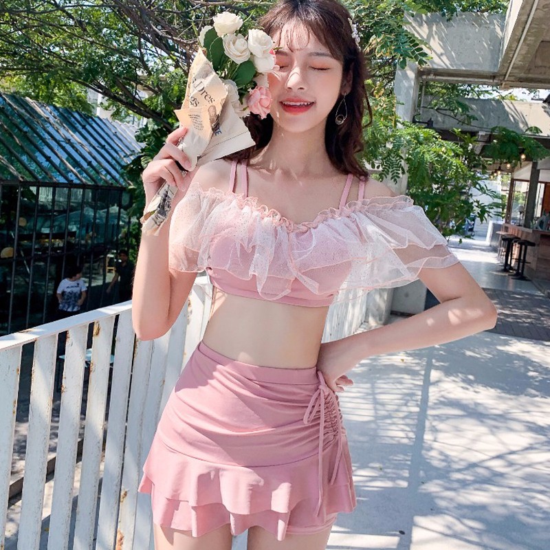 Korea New Tie Bikini Swimsuit Female Fairy Female Female Wind Student Two Piece Japanese Set