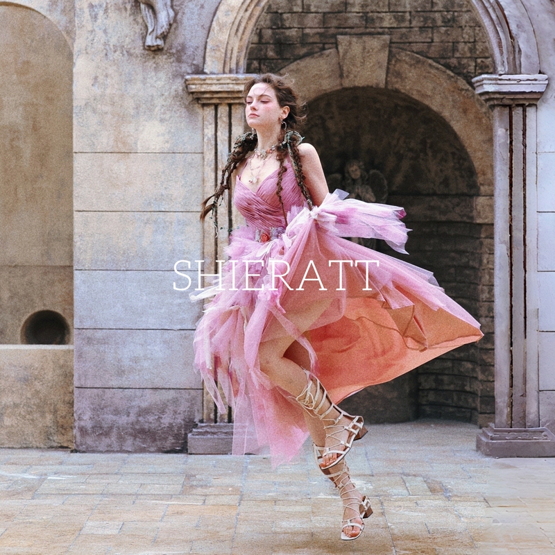 Shieratt [Flora] Artistic Heavy Pleated Vintage Dress Nepalese Fairy Handmade Floral Dress