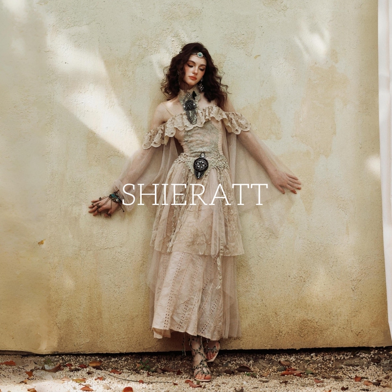 Shieratt【Lilith】Artistic Style Bohemian Lace-Up Vintage Dress Nepalese Embroidered Dress