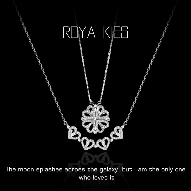 ペンダントとネックレスはどちらも925シルバー[四つ葉のクローバー]ガールフレンドと妻へのバレンタインデーのギフト520ネックレスギフトボックスギフト