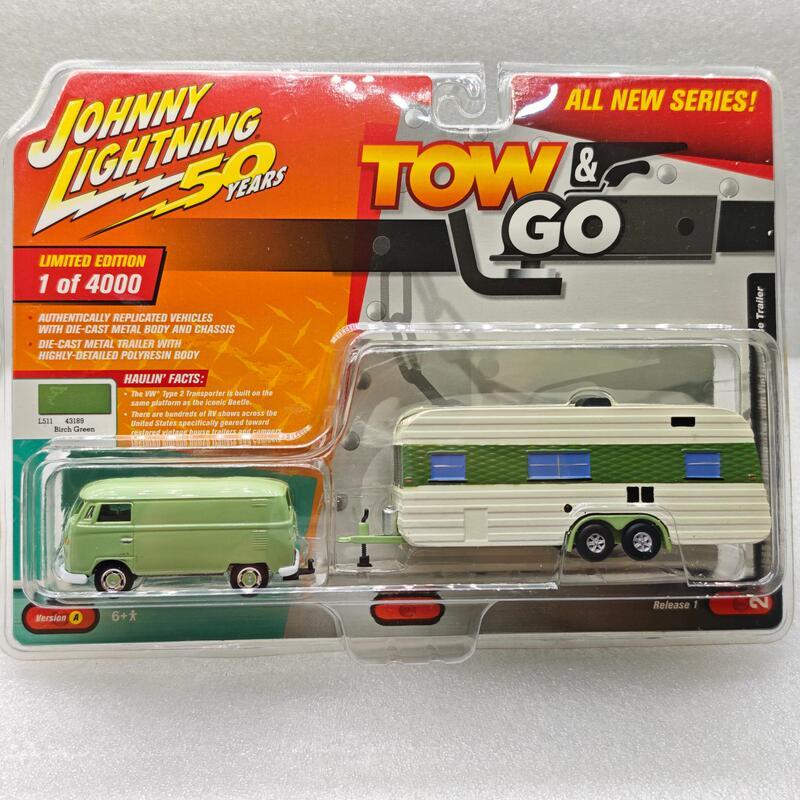 Johnny's 50Th Anniversary Edition 1:64 1965 Volkswagen T2 Van & Trailer Retro Travel Trailer Johnny's 50Th Anniversary Edition 1:64 1965 Volkswagen T2 Van & Trailer Retro Travel Trailer
