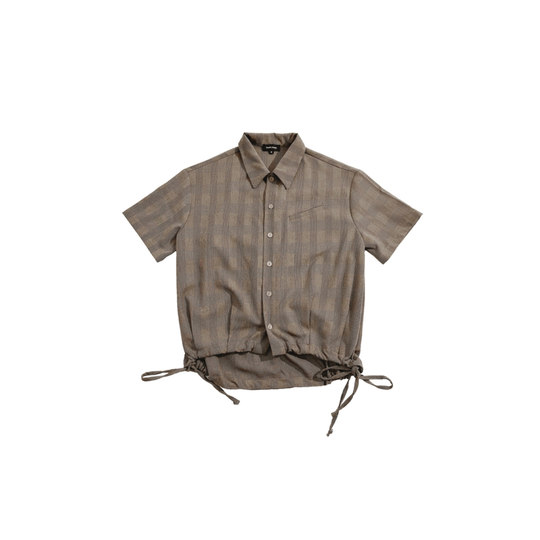 Freshclean streamer drawstring houndstooth shirt