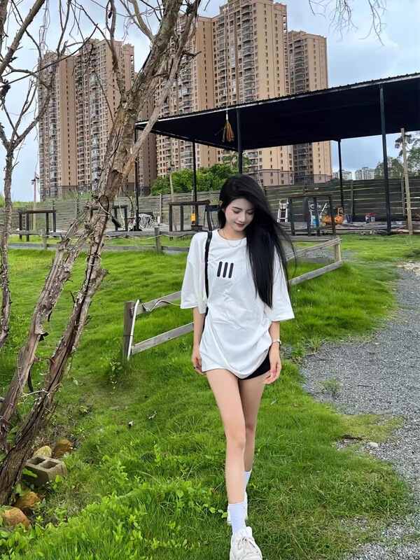 2026 New Short-Sleeved Essentials Double-Line Loose Letter Print Unisex Casual Versatile T-Shirt Trendy Set
