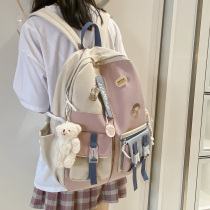 ins schoolbag Korean version of Harajuku wind large capacity super fire shoulder bag female college students Class bag Korean color Pack backpack