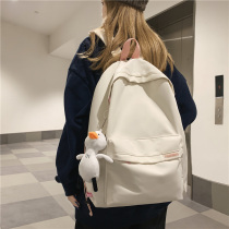 Oxford Cloth Double Shoulder Bag Woman Large Capacity Brief Junior High School School Girl College Student Fashion Backpack Original Ins Wind