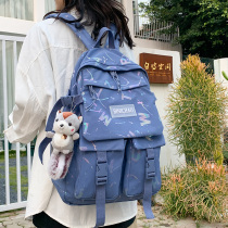 ins style schoolbag female high school college students canvas backpack female 2021 New Japanese color Campus backpack