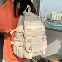 Shoulder bag female summer college students simple ins backpack large capacity schoolbag female junior high school students Korean version of Harajuku ulzzang