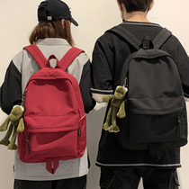 Schoolbag male college students large capacity Japanese solid color backpack niche design simple Korean backpack Female Academy style