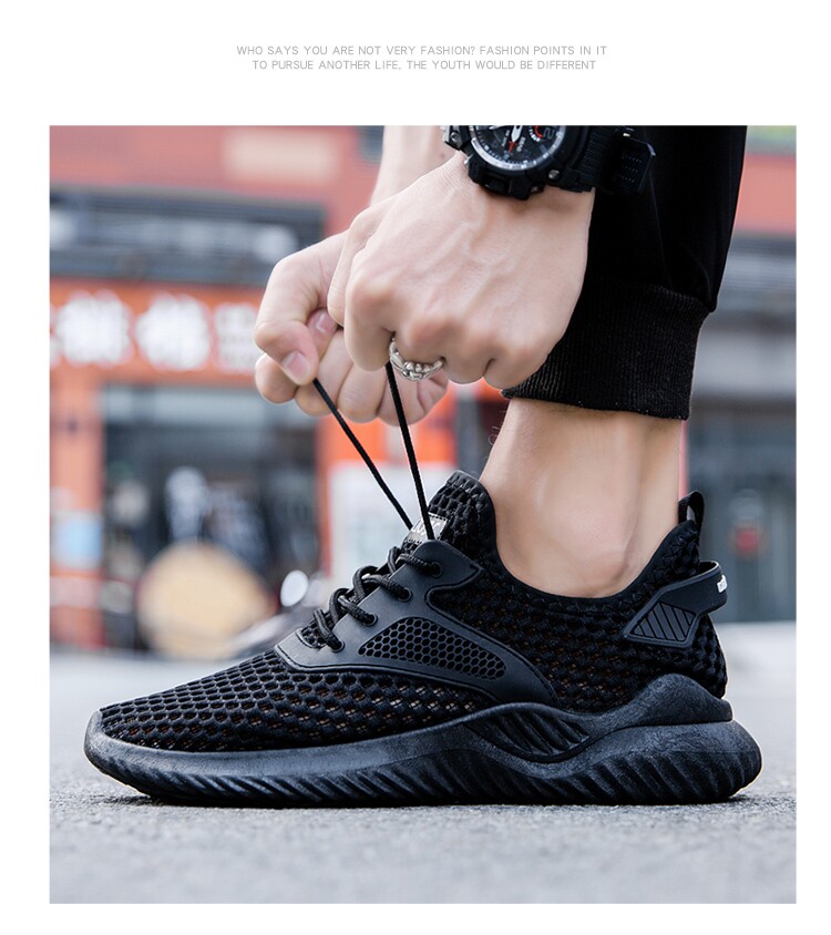 Mesh обувь 夏天全网面透气镂空男鞋休闲 𫔮薄款网鞋夏季男士轻便防臭网眼运动鞋