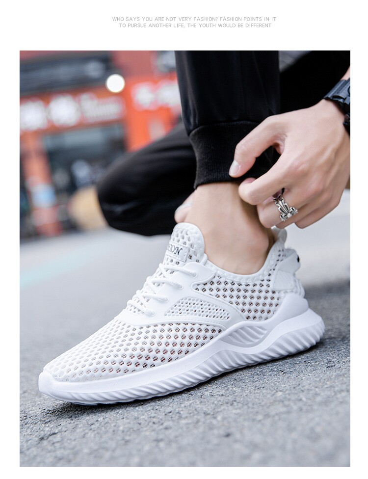 Mesh обувь 夏天全网面透气镂空男鞋休闲 𫔮薄款网鞋夏季男士轻便防臭网眼运动鞋