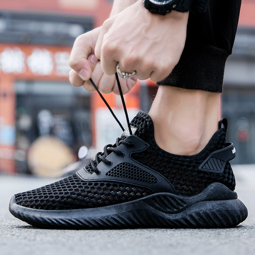 Мужские тонкие сетчатые летние дышащие туфли для отдыха, дезодорированная спортивная обувь