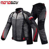 MOTOBOY Summer Motorcycle Riding Suit Set Mens Locomotive Racing Mesh Breathable Rally Clothing