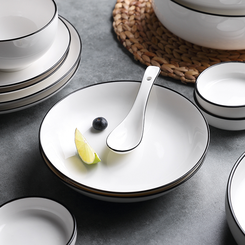 Nordic dishes, dishes, household dishes, fish dishes, soup dishes, steak western dishes, simple European ceramic tableware