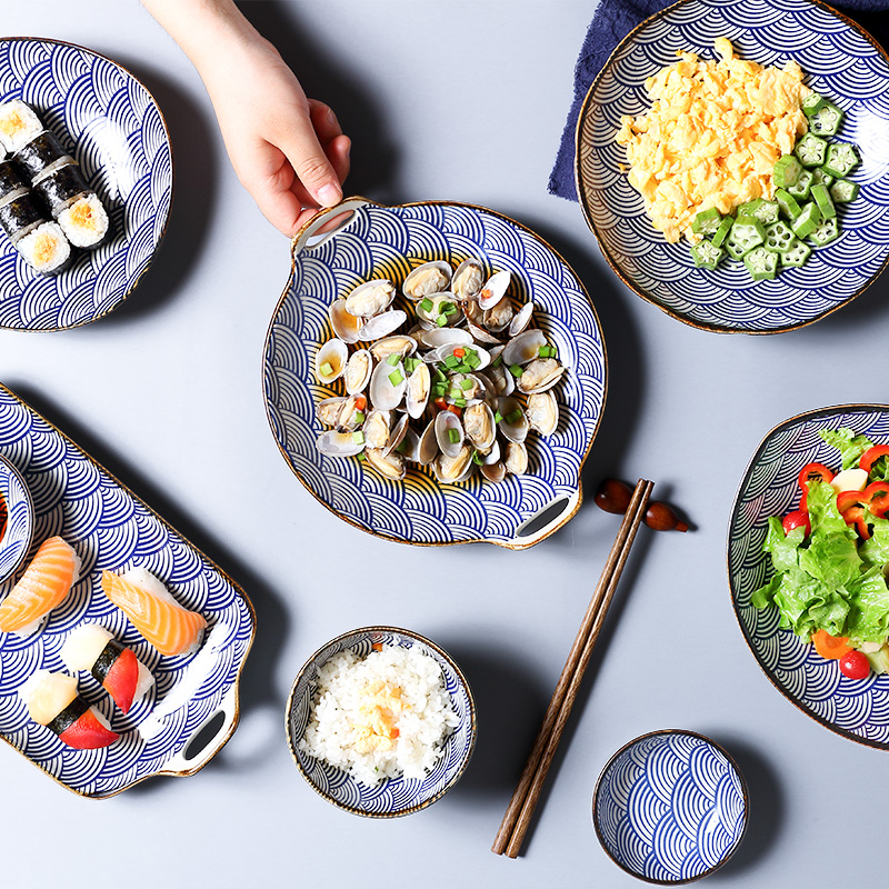 Day Style Cutlery Dishes Home Creative Irregular Personality Dishes Ceramic Dinner Plate Retro And Wind Bowl