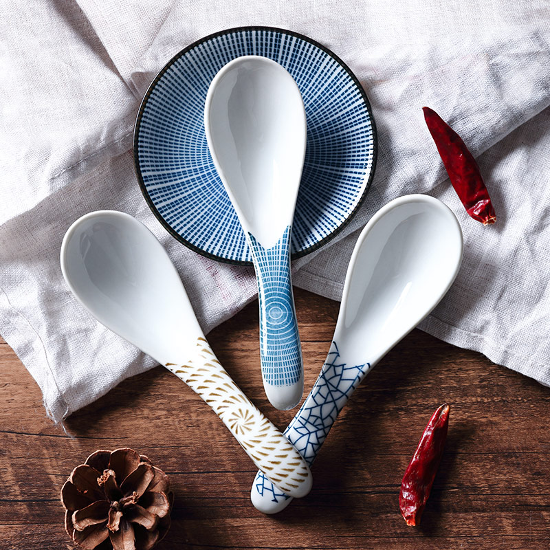Japanese tableware rice spoon spoon spoon household ceramic rice spoon commercial small soup spoon small dish taste dish