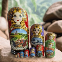 Russian matryoshka painted 10-layer cute Jenga ornaments for children Harbin characters Ice and Snow World