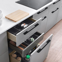 Modern minimalist Nordic light and luxurious cabinet kitchen cabinet drawers wardrobe cabinet door lengthened handle small single-hole hardware handle