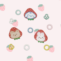 Creative Patch strawberry animal head ins Wind bear embroidery sticker rabbit decal bag decorative cloth patch self-adhesive