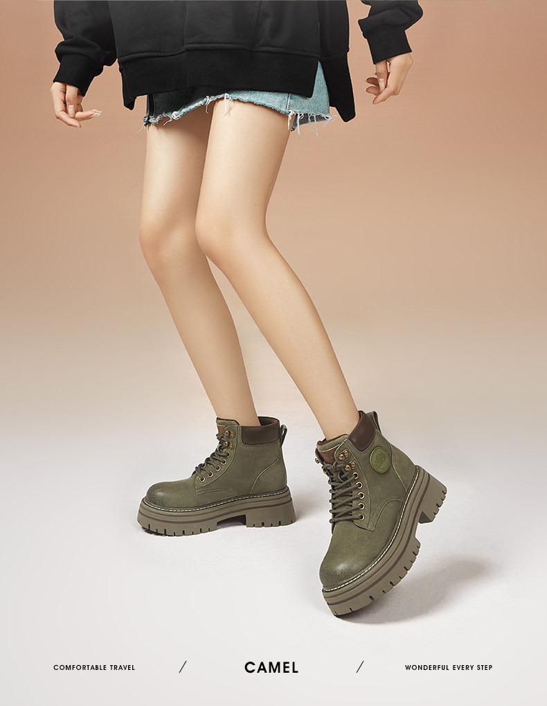 Martens, туфли, летние альпинистские короткие сапоги на платформе, ботинки Camel 