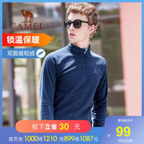 Camel mens fleece fleece top mens and womens autumn and winter loose collar thickened warm couple sweater