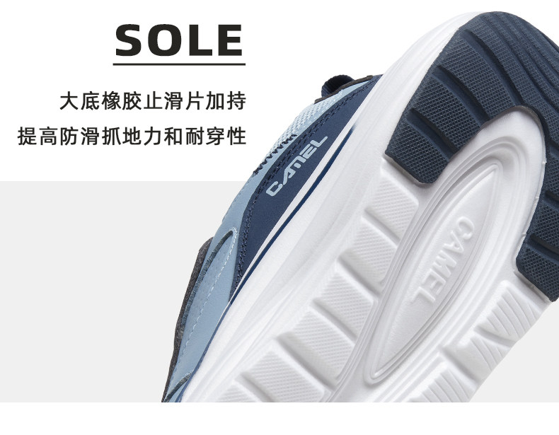 Обувь для пересечённой местности 【q态柔】骆驼轻量高弹运动鞋男士冬季新款男鞋革面防水跑步鞋女 Camel