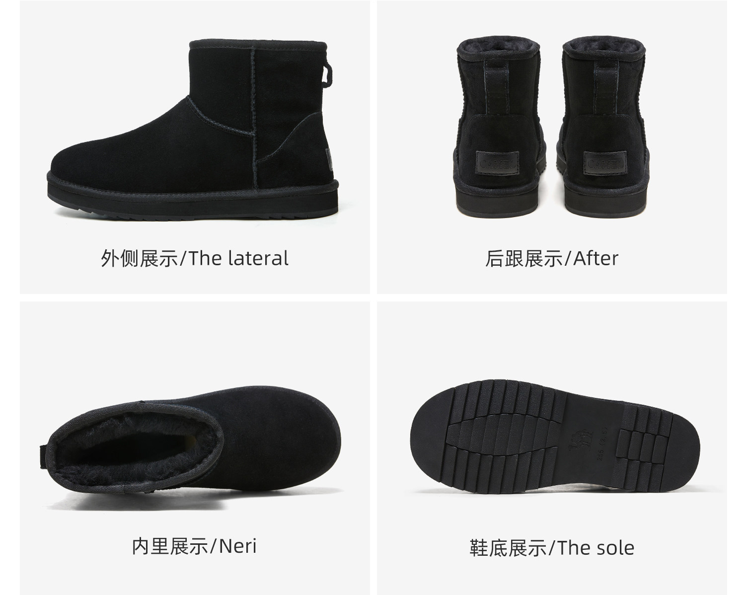 Утепленная обувь 骆驼男鞋冬季羊毛防寒情侣靴加绒棉鞋男款东北保暖加厚雪地靴男士 Camel