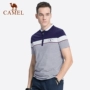 Quần áo nam lạc đà hè mới nam thanh niên ve áo sọc áo thời trang thêu áo sơ mi POLO - Polo polo trắng