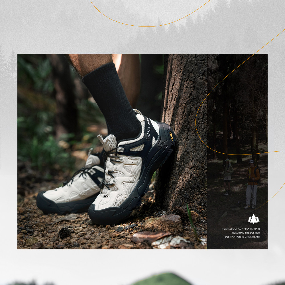 Мода повседневная обувь 【云山二代】骆驼登山鞋男秋季新款户外徒步鞋透气舒适运动鞋女 Camel