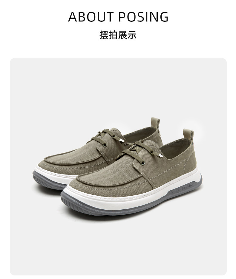 Энергичный обувь 骆驼男鞋2025春季低帮鞋一脚蹬帆布鞋男款舒适套脚男士休闲 𫔮鞋 Camel