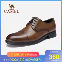 Camel mens shoes 2021 Spring and summer business formal casual Derby shoes Thick-soled cowhide mens leather soft-soled shoes