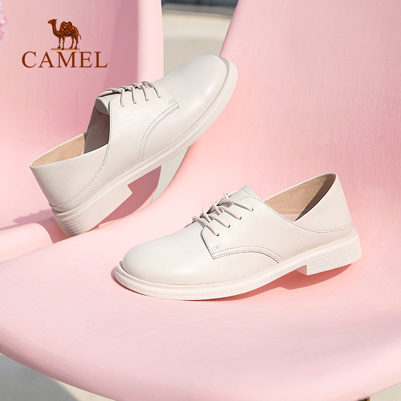 (soft to not want to take off) camel women shoes 2022 Summer new genuine leather Inn wind small leather shoes women black single shoes