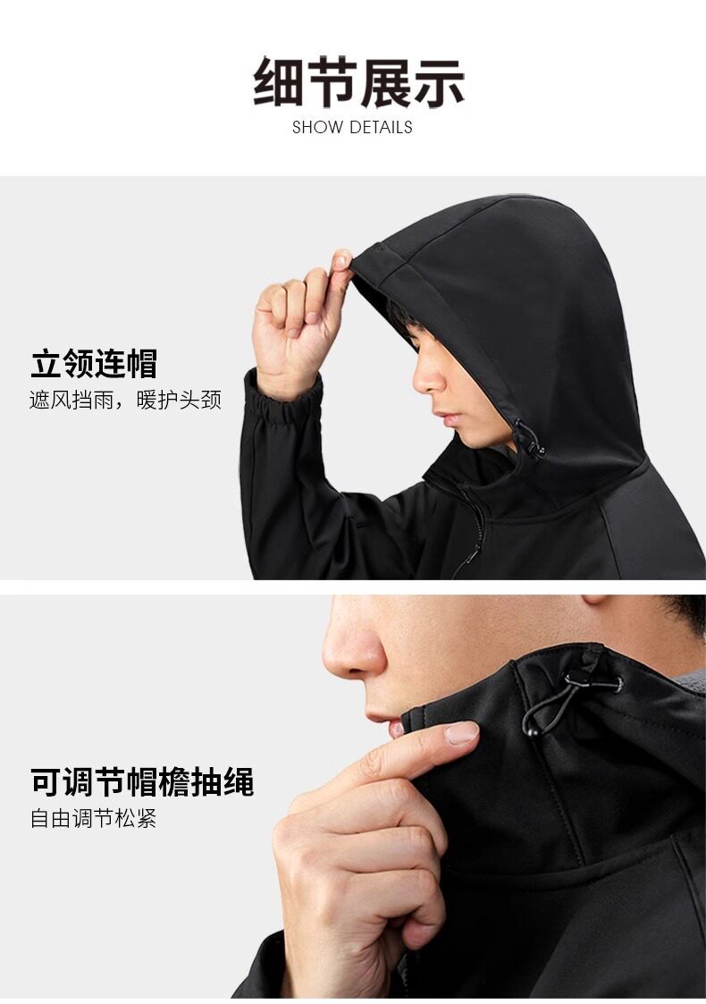 Кофта из флиса 骆驼软壳冲锋衣外套男25年秋防水防风运动夹克骑行登山加绒外套女 Camel