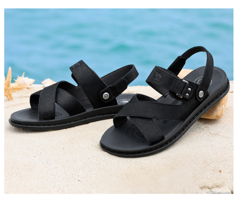 Giày nam lạc đà 2018 hè mới thời trang sandal da Giày nam nhẹ nhàng giản dị hai đôi giày đi biển shop giày nam