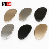 Han Edition High-end Metal Oval Denim Dress Coat Fur Coat Fur Clothing 100 Hitch Button Hand-sewn Buckle Clasp