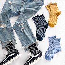 Striped socks children in spring and autumn Korean cute Japanese Korean ulzzang stockings summer thin