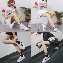 Net red socks female ins tide Joker student sports Korean version of college style street personality summer thin socks