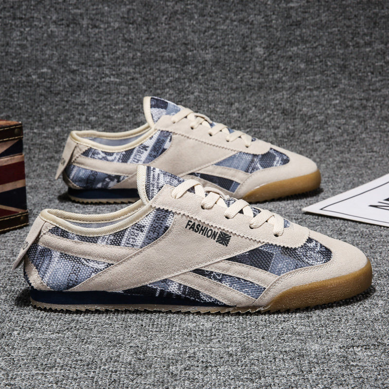 Tide cards 2022 Spring Argan shoes Han version casual men Breathable Sail Cloth Shoes Trend Soft Bottom Mesh Red Personality Board Shoes