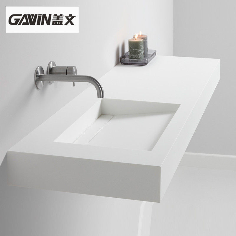 Onstage home creative artificial stone integrated square off-floor basin Nordic hanging wall style dressing room washbasin customised