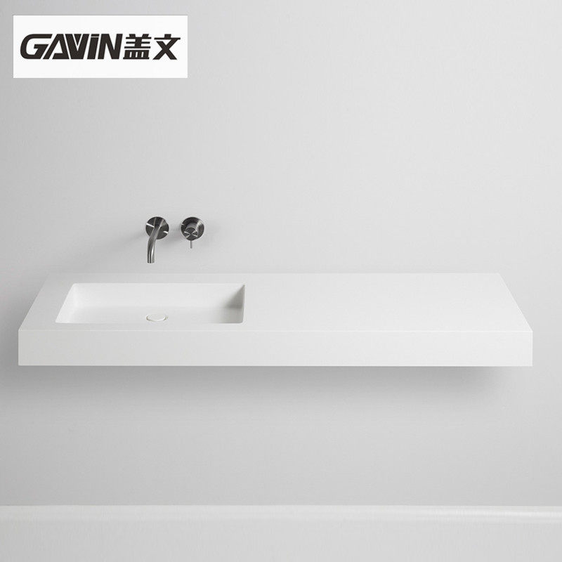 White Creative Artificial Stone Washing Basin Wall Washing Washing Balcon Handle Table Basin Customized