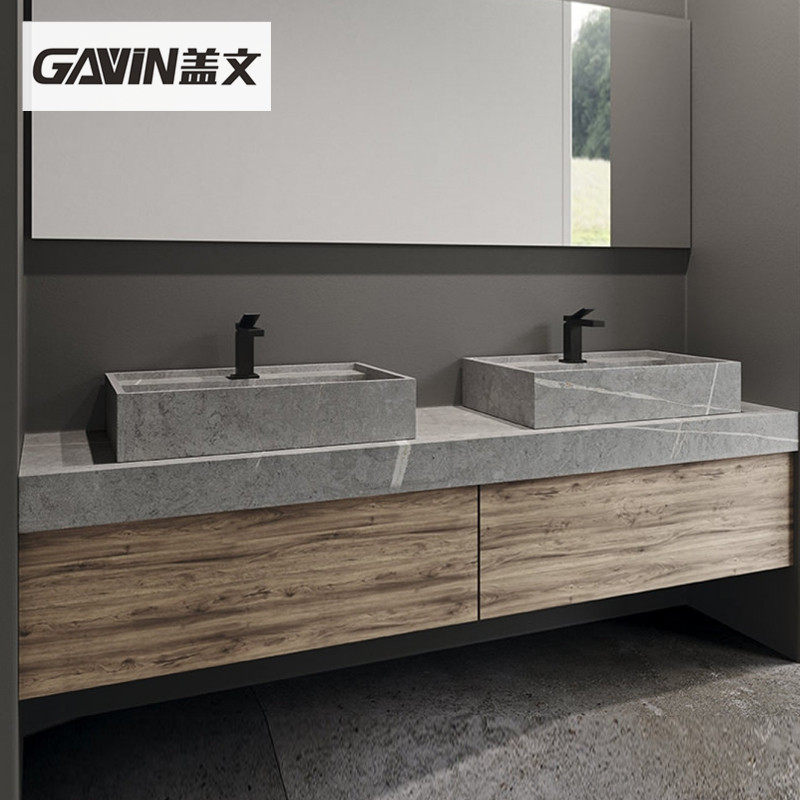 Modern minimalist hanging wall rockboard grey table washbasin washbasin Wash Basin Bathroom cupboard Wash Terrace Bathroom cupboard Customized