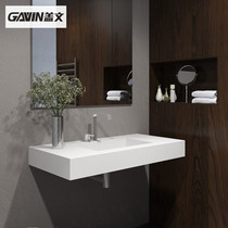 Simple small-sized bathroom cabinet hotel-style toilet artificial stone integrated basin hanging wall wash basin custom