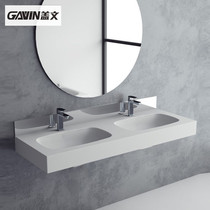 Creative art hanging wall artificial stone matte one-piece basin wash double basin countertop toilet washroom toilet wash table customization